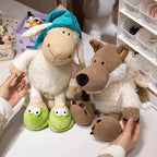 Kawaii Sleepy Sheep & Wolf Plush Toy – Creative Soft Stuffed Lamb Doll Holiday Gift (25–50cm)