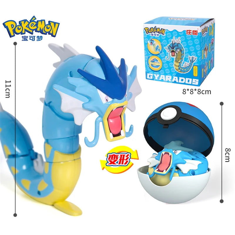 Pokemon Pokeball Anime Figures Toys, Pikachu Gengar Dragonite Snorlax Lapras Pocket Pokeball Toys