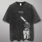 🪚 Chainsaw Man Acid-Washed Vintage Graphic T-Shirt – Harajuku Streetwear