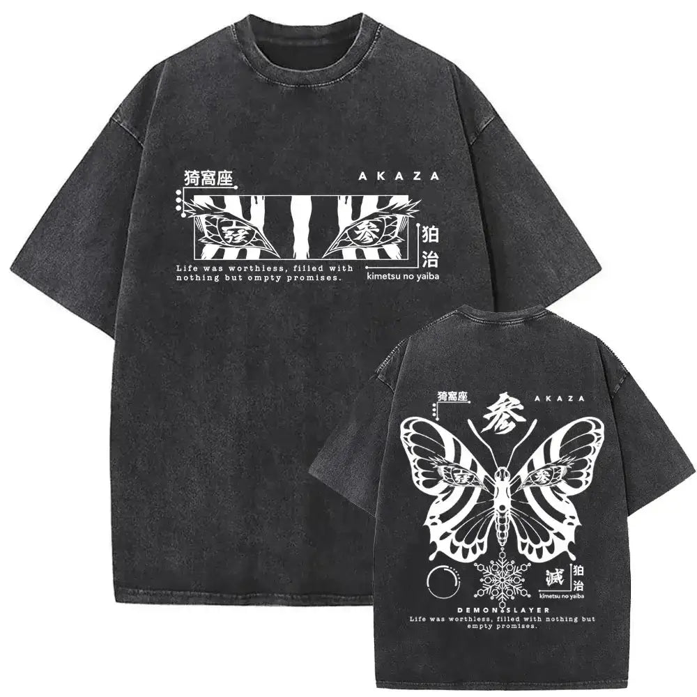 Akaza Koyuki T-shirt: Washed Oversized Anime Graphic Tee