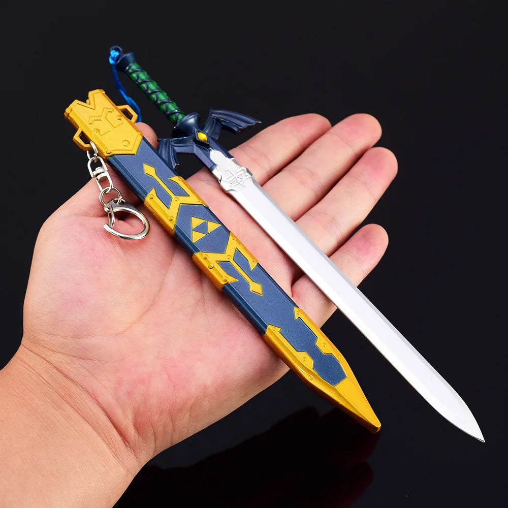 22cm Tears of the Kingdom Meditation Greatsword Keychain Game Periphery Metal Weapon Model Uncut Blade Keychain For Boys Gifts