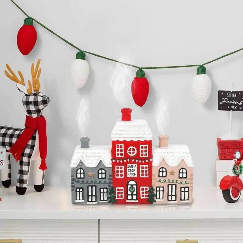 Christmas House Incense Burner - Resin Village Log Cabin Chimney Holder for Festive Home Decoration - spain