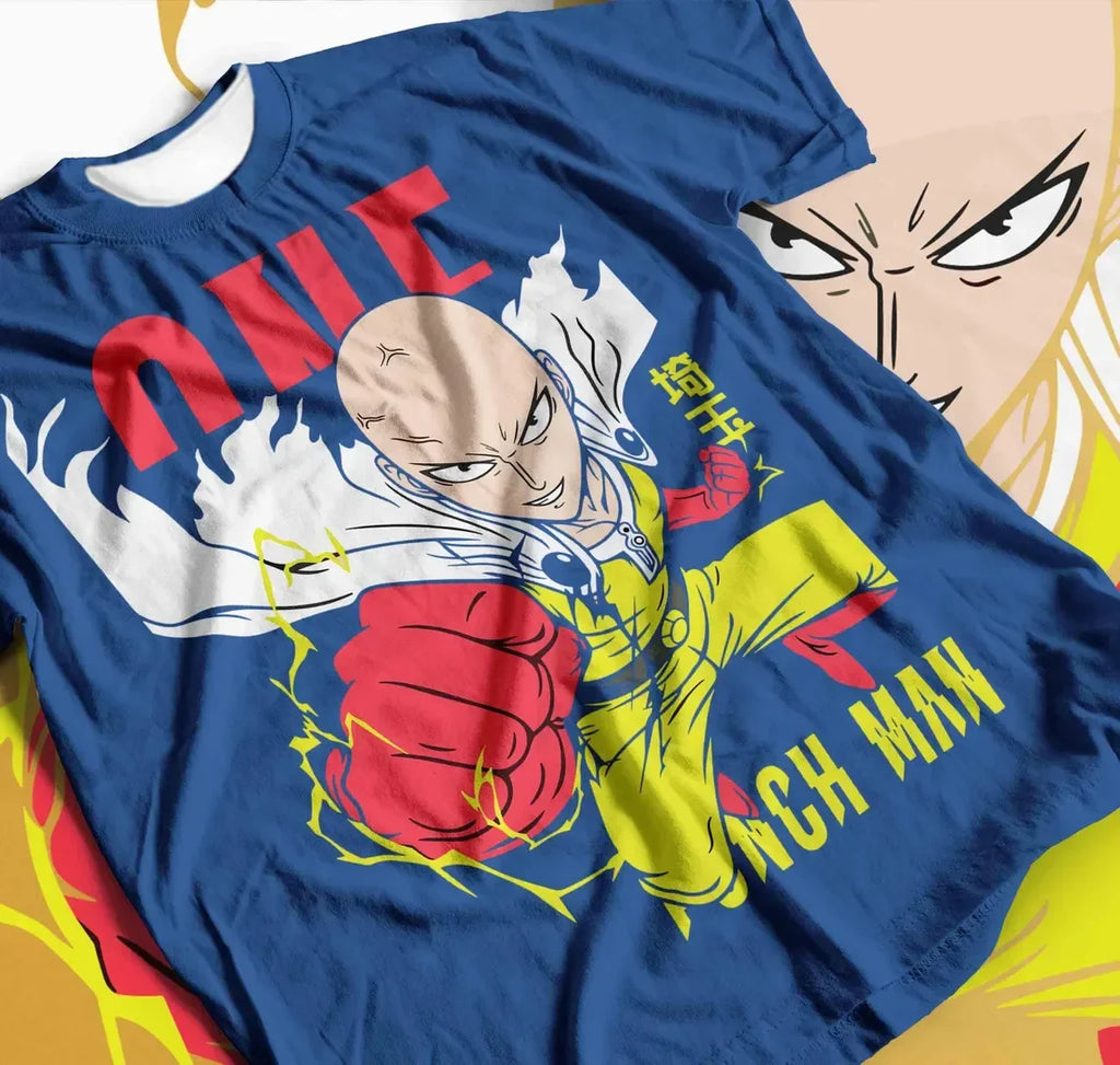 Saitama T-Shirt: One Punch Man Critical Pose 3D Color Block