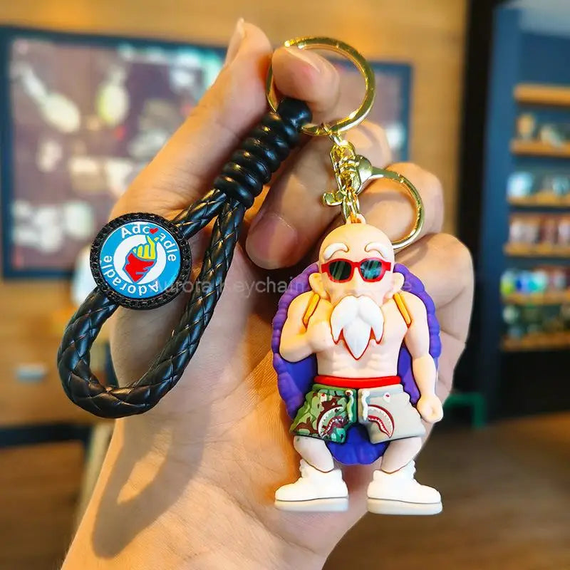 Dragon Ball Z Anime Keychain Super Saiyan Goku Master Roshi Buu Gohan Accessories Car Key Chains
