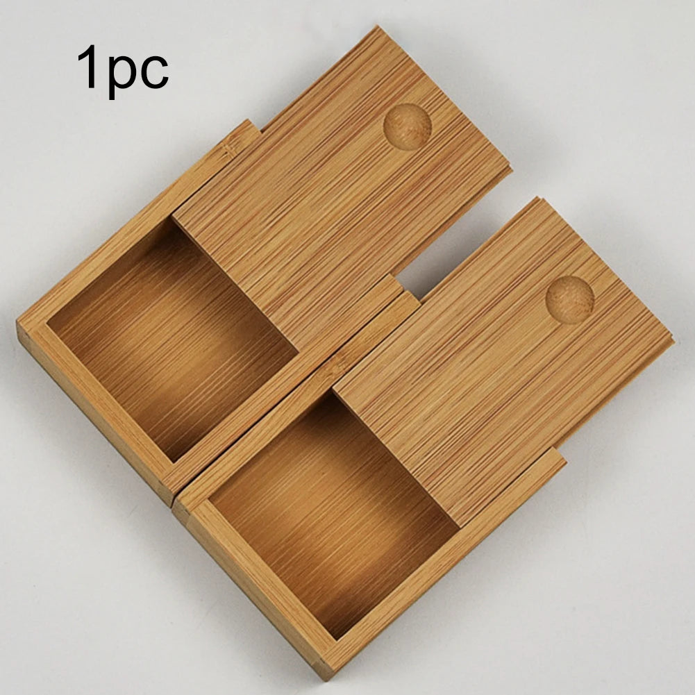 Natural Pulling Lid Case Bedroom Desktop Bamboo Organizer Office Home Decor Dustproof Storage Box Practical Living Room