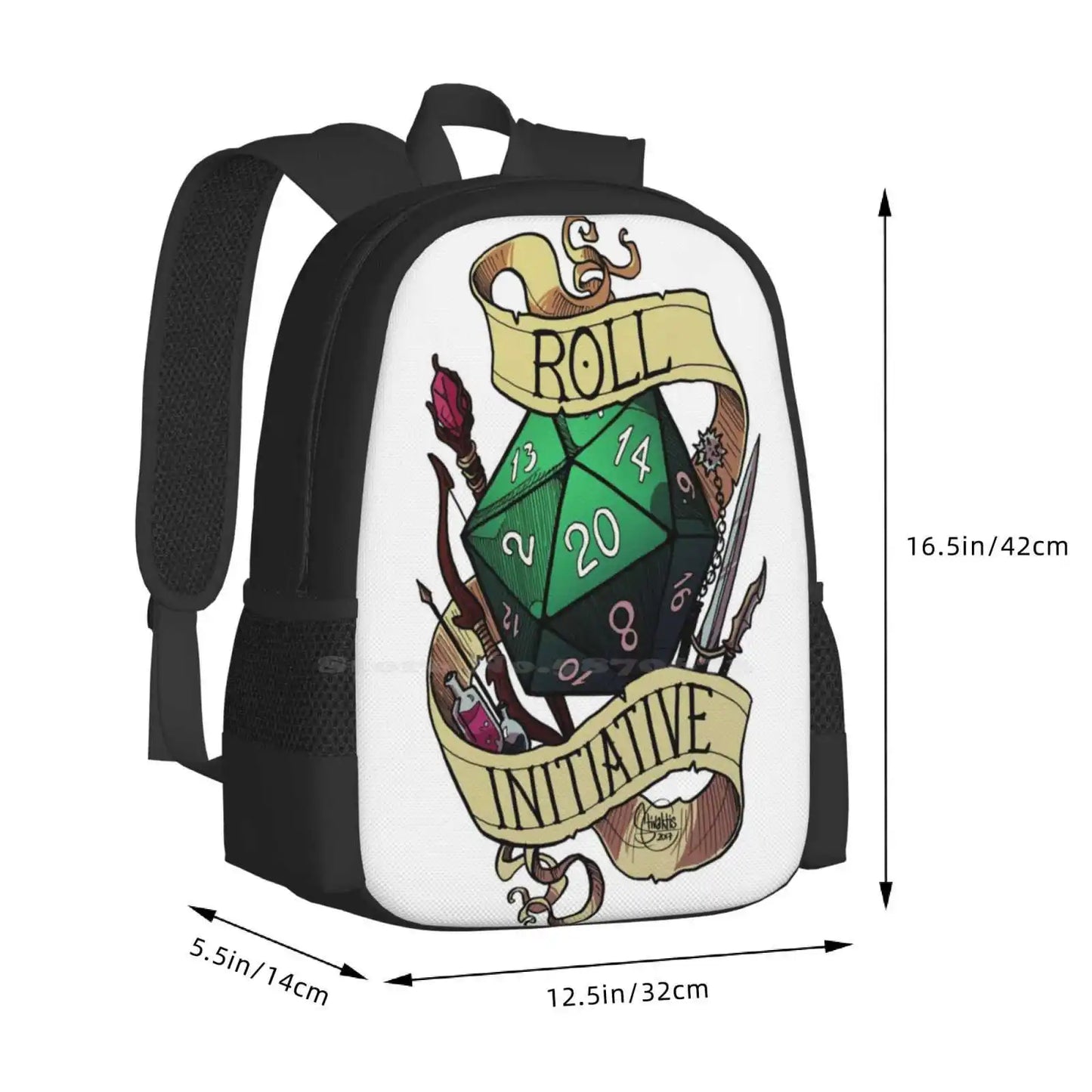 Rouleau Initiative mode modèle conception voyage ordinateur portable école sac à dos sac mdn et Dragons D20 la Zone d'aventure 20 faces Die