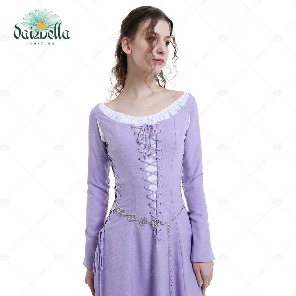 Medieval Costume Renaissance Costume Handmade Historical Retro Lace-up Dress Full Set