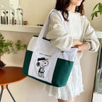 Classic Snoopy Canvas Crossbody Tote Bag – Large Capacity Shoulder Bag