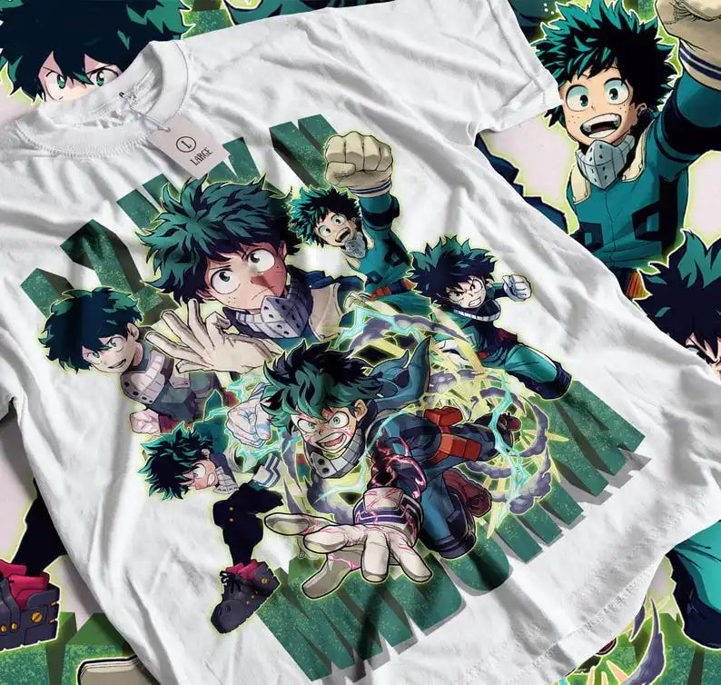Midoriya Izuku T-Shirt: Fire Style Japanese Manga Tee