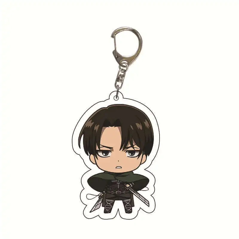 New Anime Levi Ackerman Allen Yeager Keychain For Women Men Double Sided Acrylic Key Chain Bag Accessories Cartoon Birthday Gift