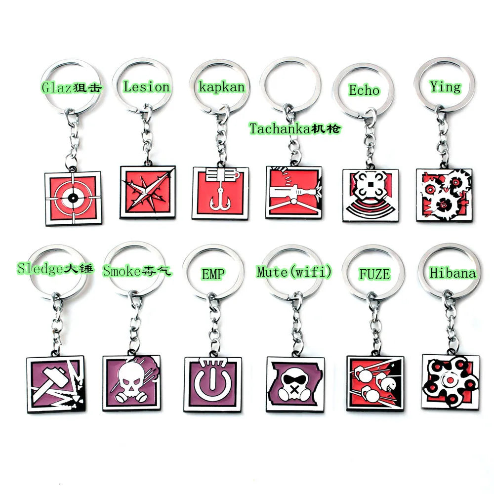 NewStyles Game Rainbow Six Siege Key Chains Jager Glaz Metal Keychain Male Car Keyring Holder Porte Clef Gifts Men Women Jewelry