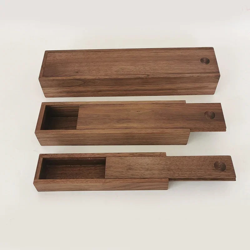 Sliding cover type Black walnut solid wood Gift boxes packing Tea box Storage Sundries Organizer boxes Multiple specifications