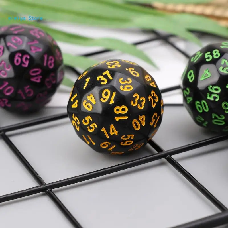 pipi 6Pcs 60 Sided D60 Polyhedral Dice For Casino RPG MTG Party Table Board Game