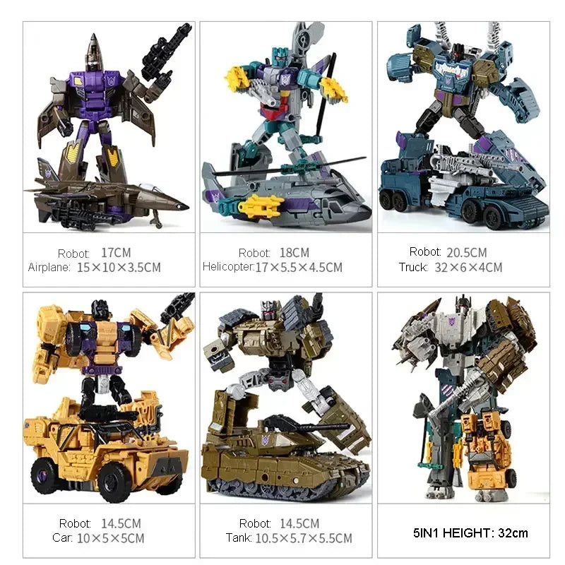 Figura de acción transformable 5 en 1, combinadores Bruticus G1, juguete Brawl Swindle Onslaught, modelo deformación, coche, Robot KO