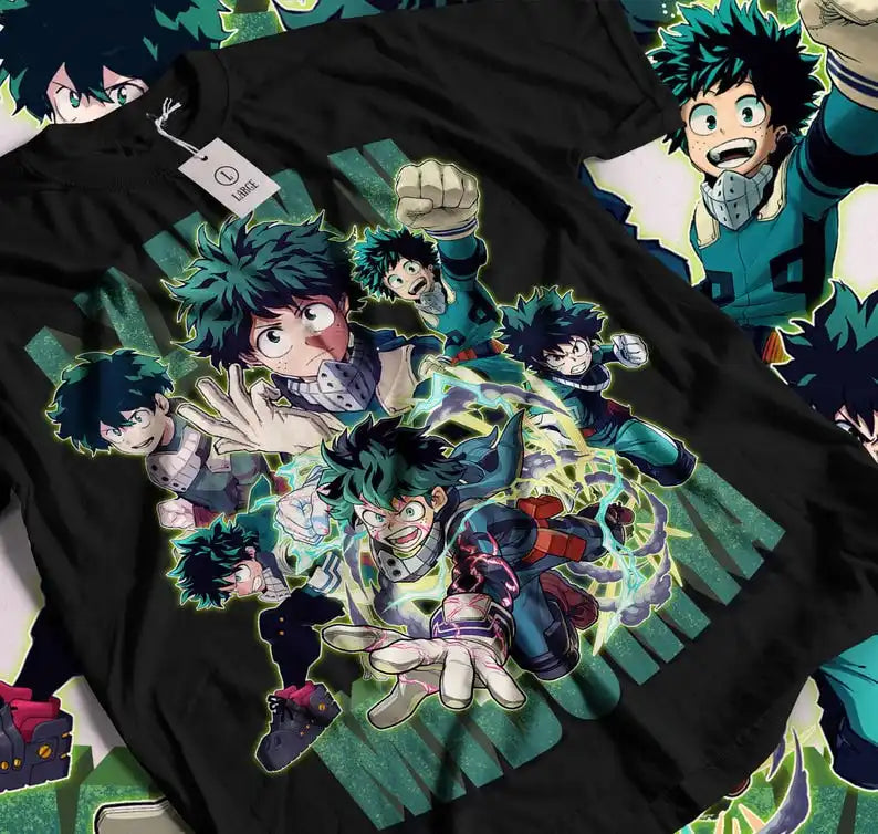 Midoriya Izuku T-Shirt: Fire Style Japanese Manga Tee