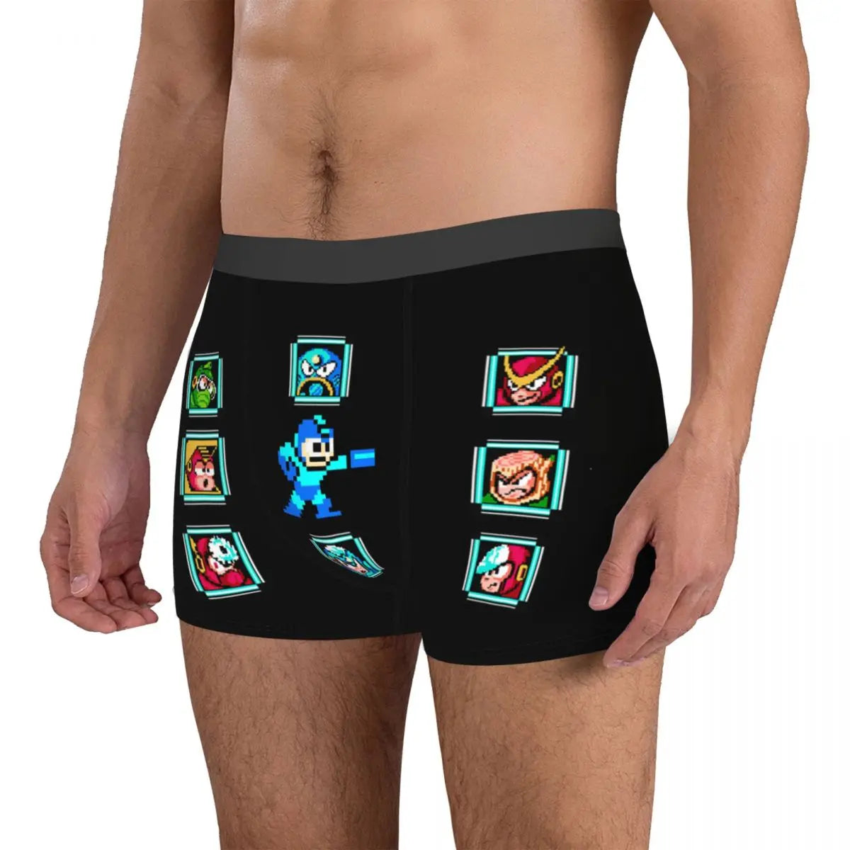 Hommes Mega Man jeu vidéo sous-vêtements nouveauté Boxer Shorts culottes Homme respirant caleçon