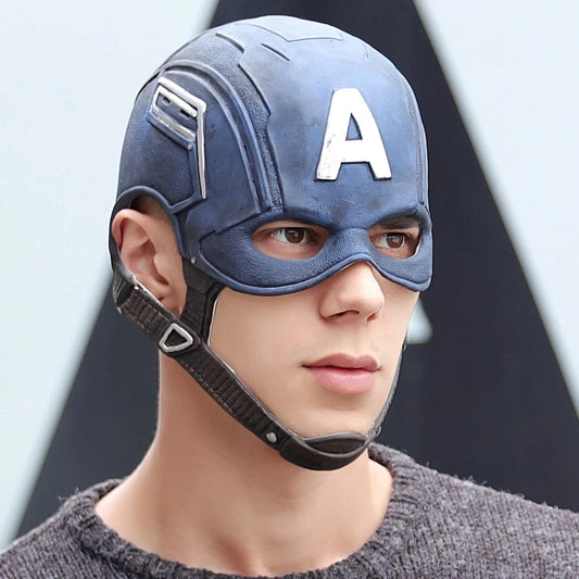 Captain American Mask Cosplay Steven Rogers Superhero Latex Helmet Halloween Carnival Party Costume Props