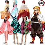 Demon Slayer Blanket: Tanjiro Anime Bathrobe & Cosplay Shawl