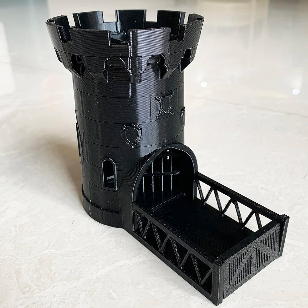 3D Printed Dice Tower Tray Castle Dice Tower Tabletop Gaming for DND Board Game D&D RPG Best Gift for Friend