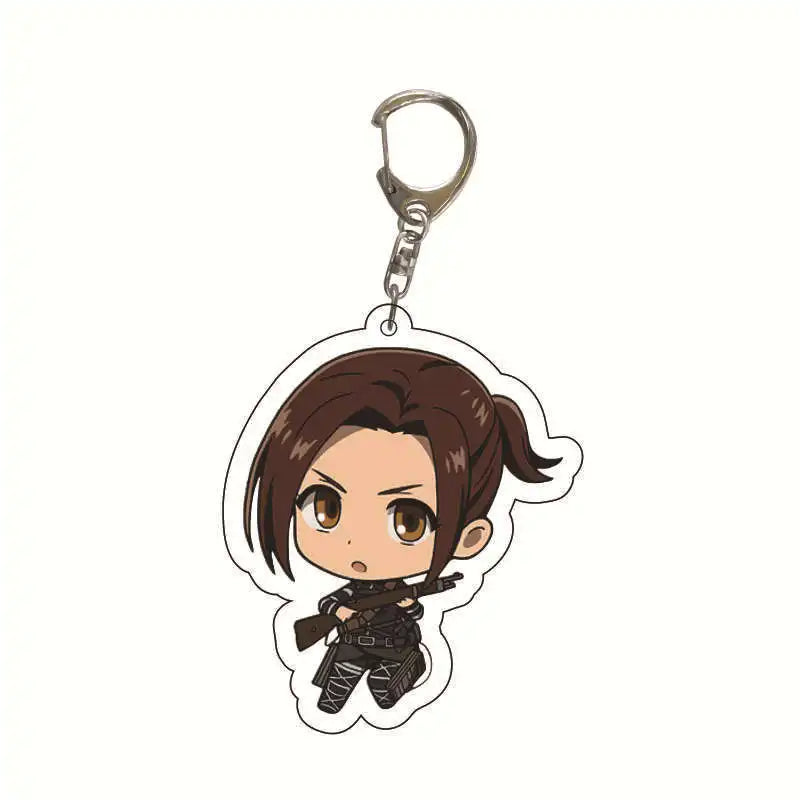 New Anime Levi Ackerman Allen Yeager Keychain For Women Men Double Sided Acrylic Key Chain Bag Accessories Cartoon Birthday Gift