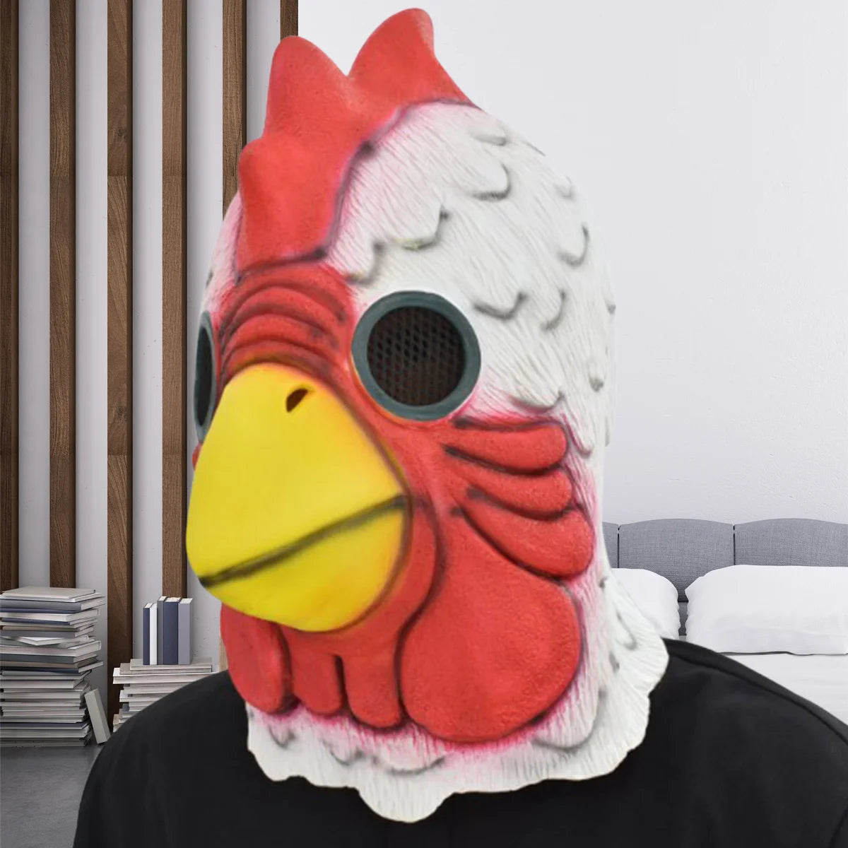 1PC Cosplay Richard Rooster Full Face Mask Funny Animal Head White Rooster Masks Hotline Miami Game Props Mad Chicken Mask