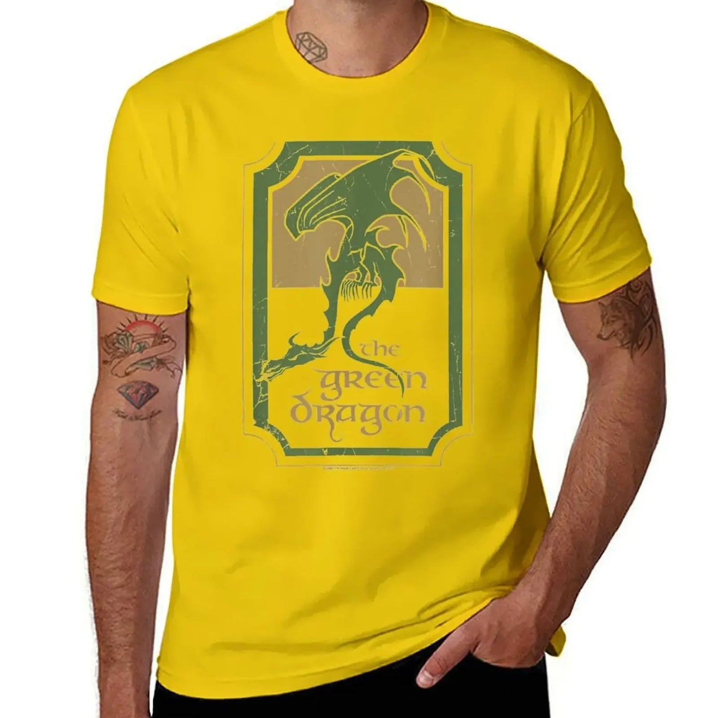 t shirt Lord Rings Green Dragon Tavern T-Shirt anime graphics mens  pure cotton tops casual streetwear