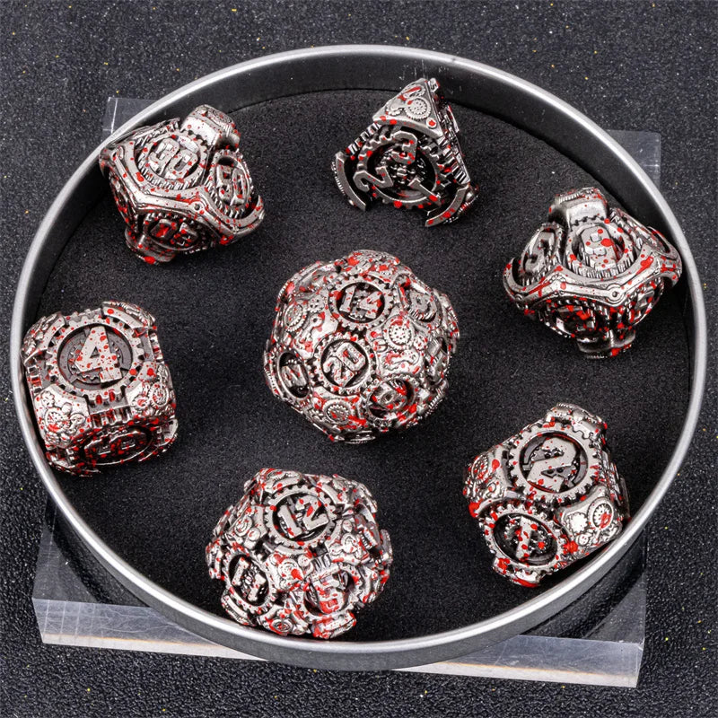 Full Set Dice for Dungeons and Dragons, Metal Dnd Dice Polyhedral Dice, RPG Dice, D&D Dice Gift D20 D12 D10 D8 D6 D4 Dice