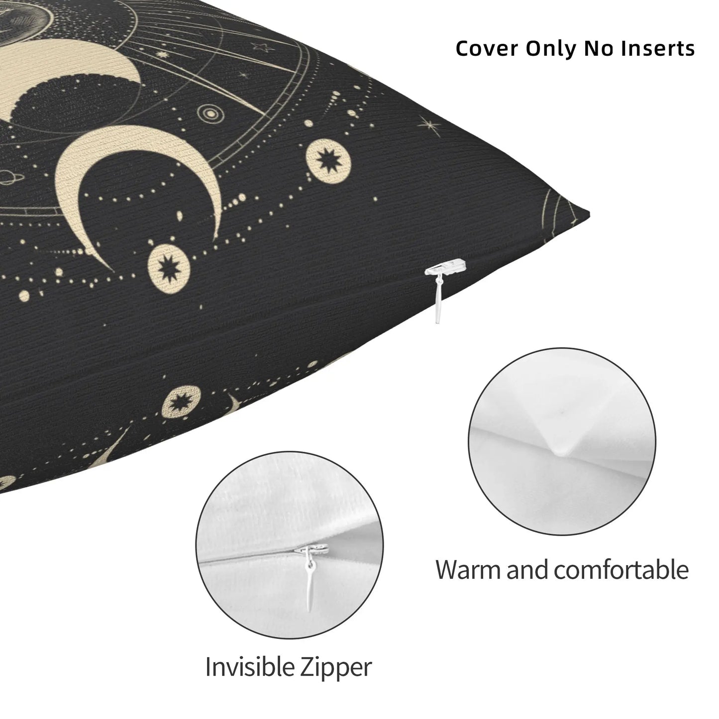 Moon Star Mystic Sun Astrology Tarot Goth Cushion Covers Home Sofa Bed Car Throw Pillow Covers Decorative Pillow Case 45x45cm