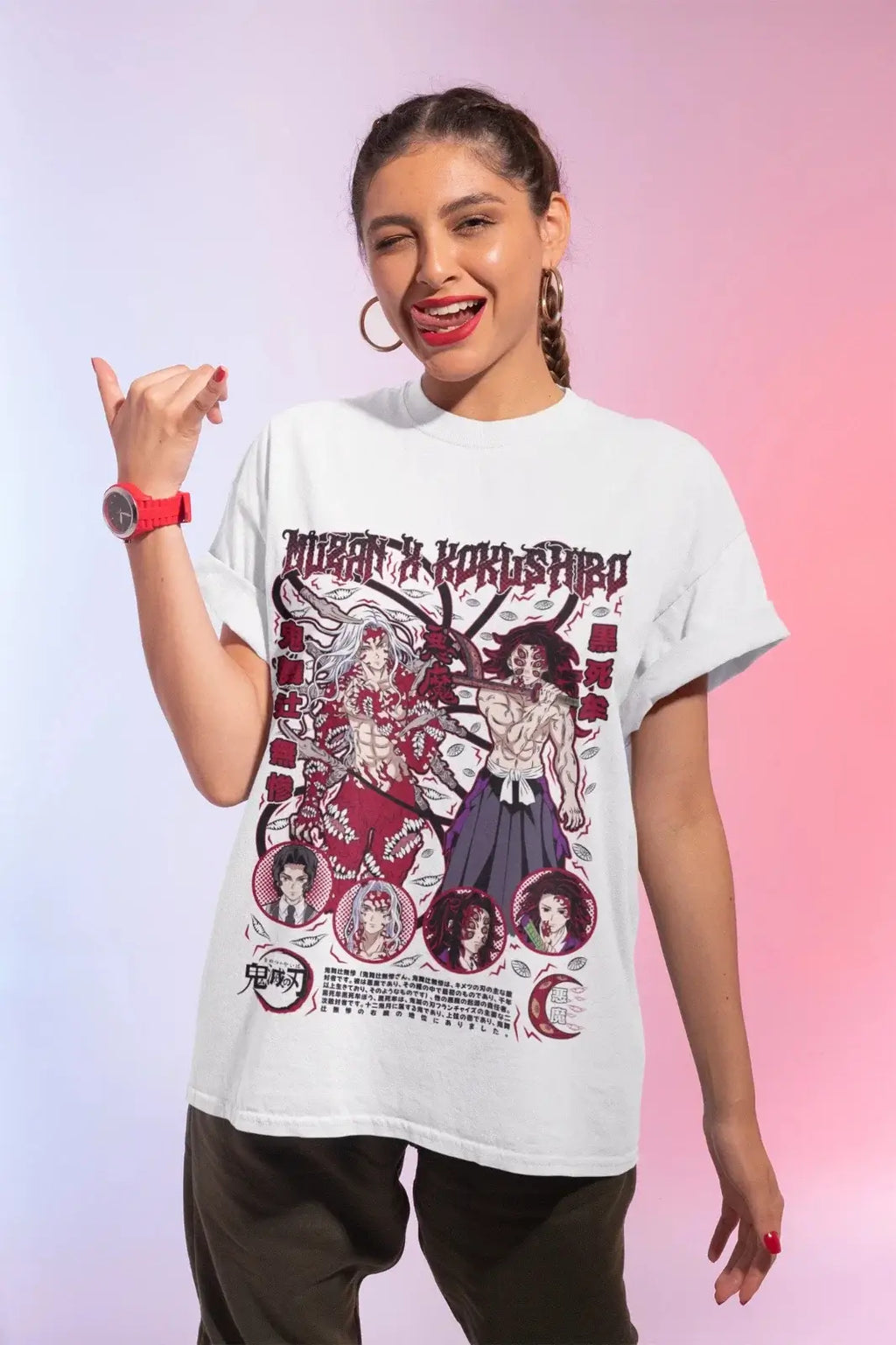 Demon Slayer Muzan Kokushibo Children Cotton T-Shirt