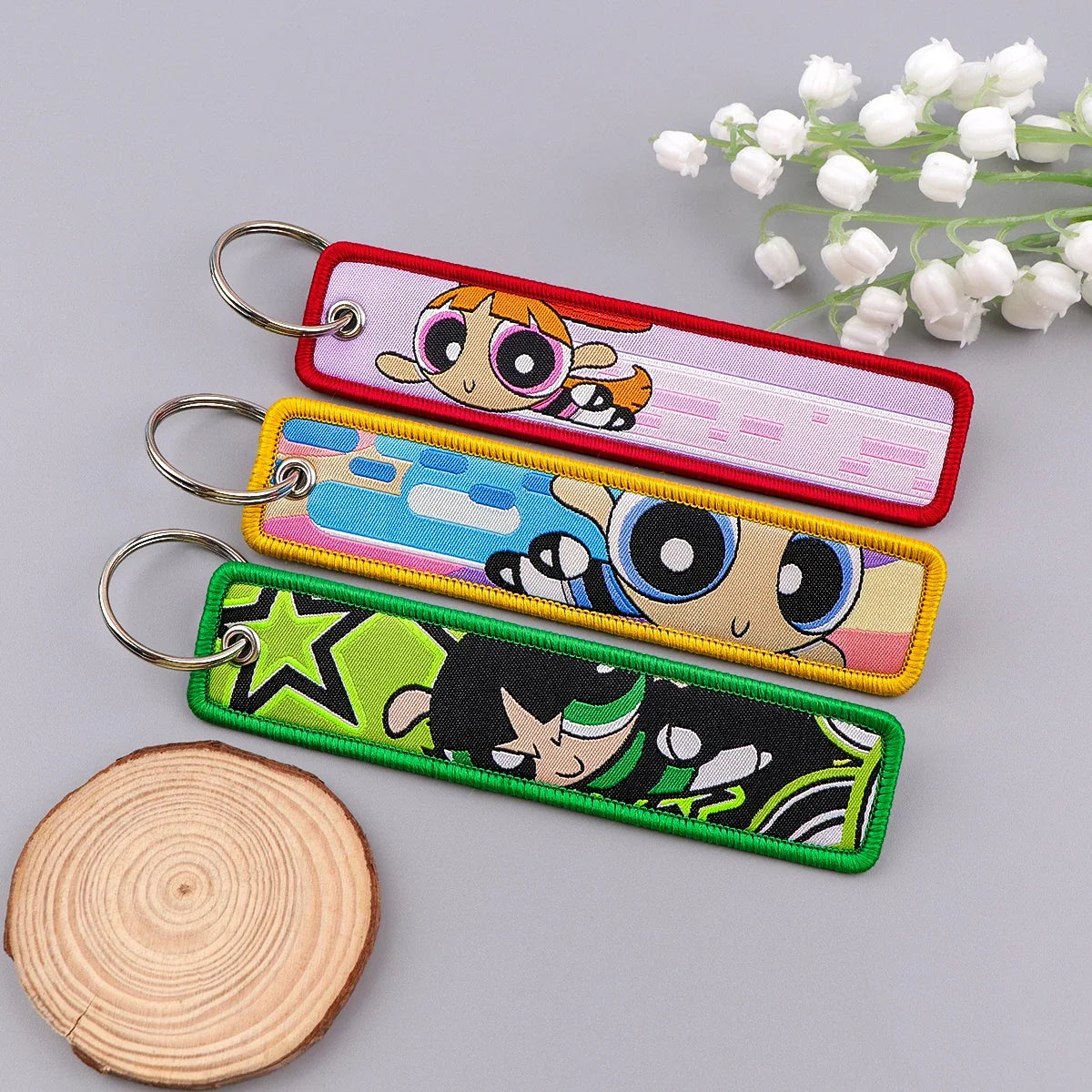 Vibrant Girls Embroidery Key Fob | Fashion Keychain for Cars and Bags
