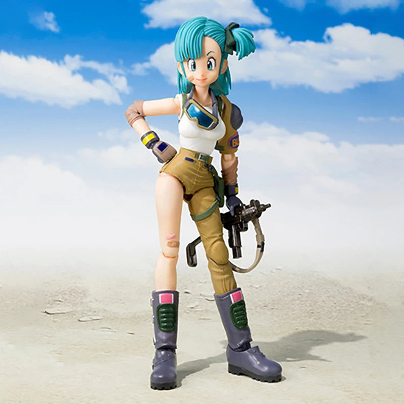 13.5cm Anime Dragon Ball Figures Bulma Goku Action Figure Movable PVC Collection Doll SHF Childhood Son Goku Figurine Model Toys