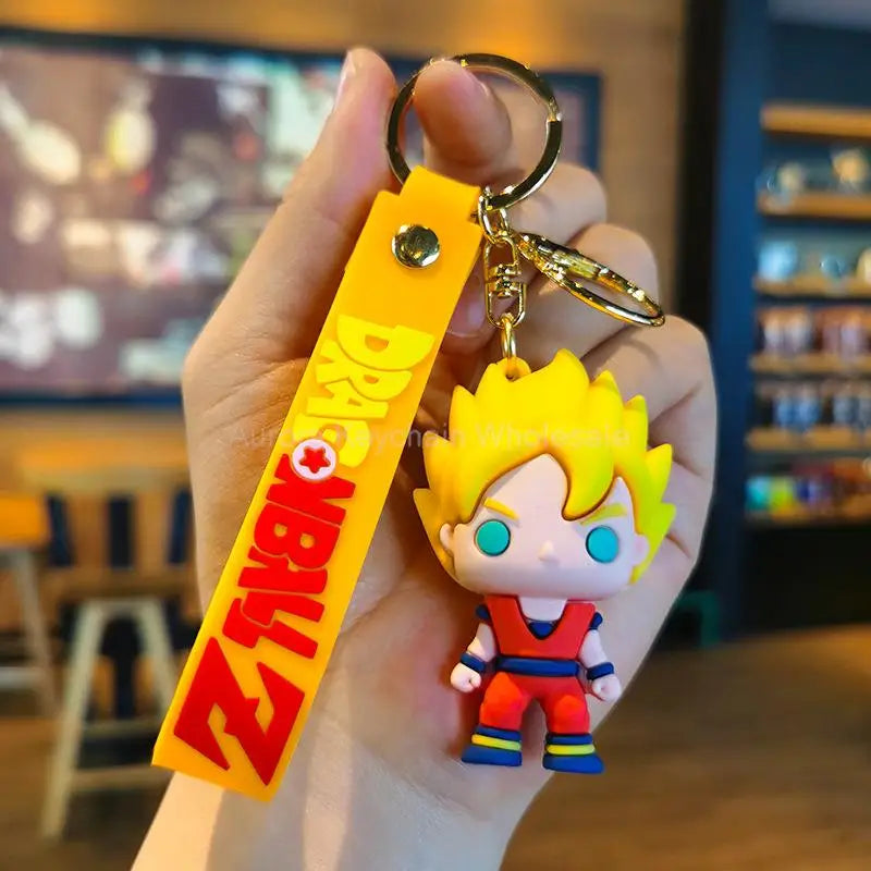 Dragon Ball Z Anime Keychain Super Saiyan Goku Master Roshi Buu Gohan Accessories Car Key Chains
