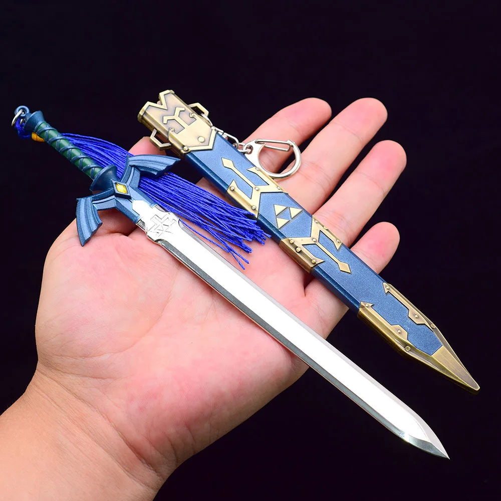 22cm Tears of the Kingdom Meditation Greatsword Keychain Game Periphery Metal Weapon Model Uncut Blade Keychain For Boys Gifts