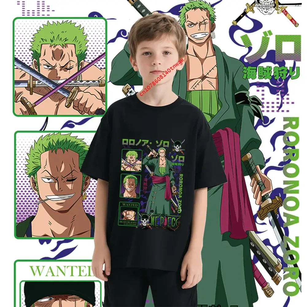 One Piece Zoro Kids T-Shirt Pure Cotton Boys Top