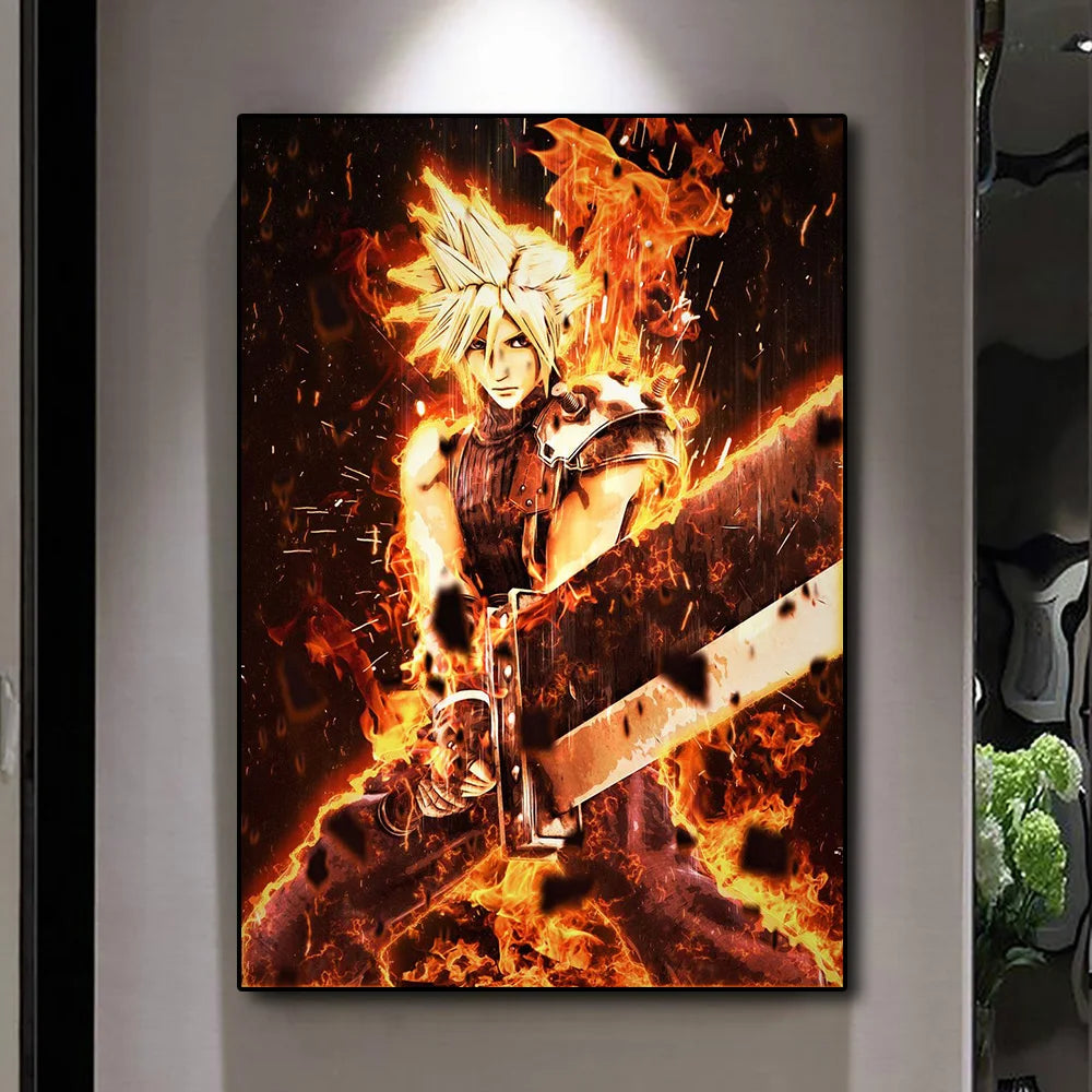 Affiche sur toile imprimée de jeu Final Fantasy, décoration pour salon, décoration murale de maison, photo