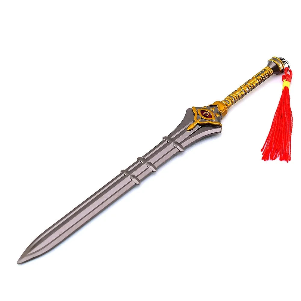 22cm Tears of the Kingdom Meditation Greatsword Keychain Game Periphery Metal Weapon Model Uncut Blade Keychain For Boys Gifts