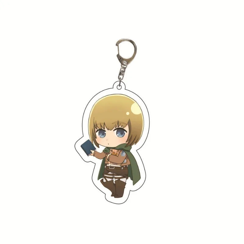 New Anime Levi Ackerman Allen Yeager Keychain For Women Men Double Sided Acrylic Key Chain Bag Accessories Cartoon Birthday Gift