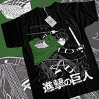 Levi Shingeki T-shirt: Attack on Titan Horror Y2K Top
