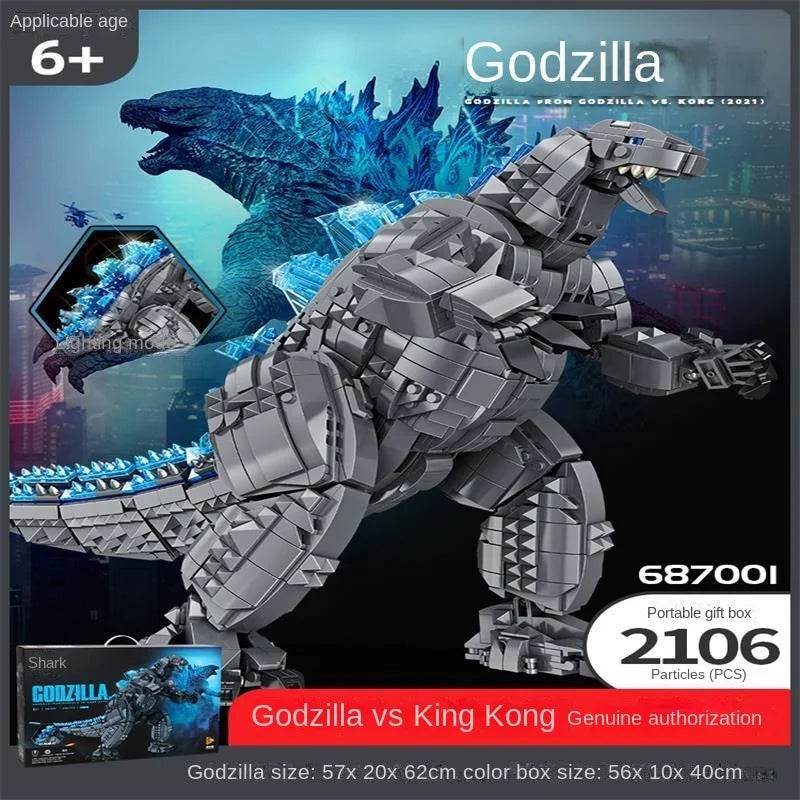 Assembling building blocks compatible with LEGO Godzilla vs. Kong, difficult assembly model, mechanical monster ornament toy - Godzilla 2106pcs