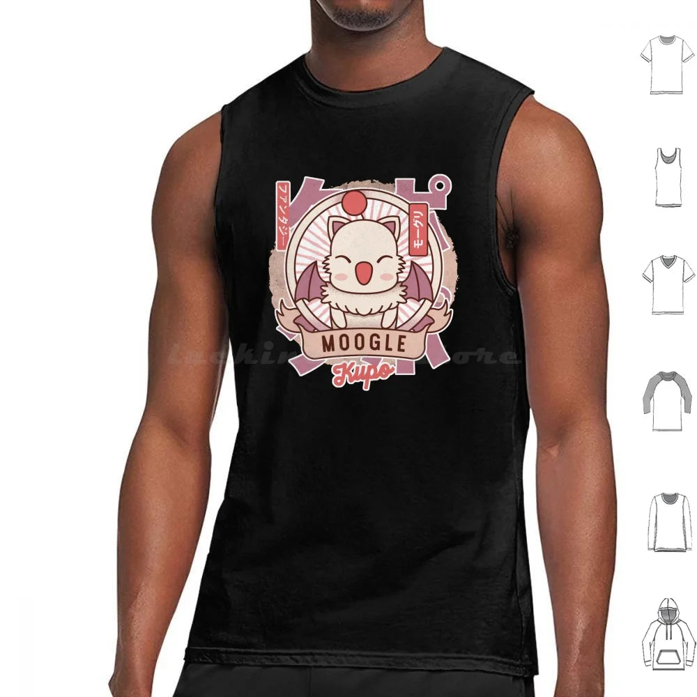 Moogle Retro Tank Tops Print Cotton Final Fantasy 7 Final Fantasy Vii Ff14 Final Fantasy Cloud Strife Sephiroth Cactilio