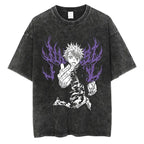 Anime Washed T-shirt: Vintage Harajuku Oversized Cotton Tee