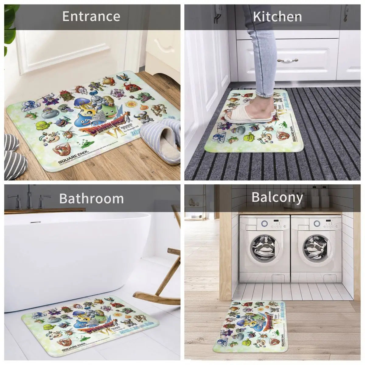 Dragon Quest – paillasson antidérapant Slimes, tapis de cuisine et de bain, tapis d'extérieur, décor à motifs d'intérieur