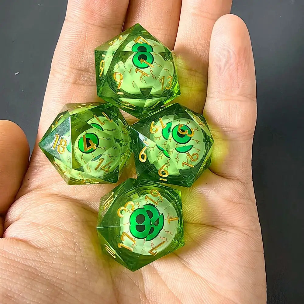 Polyhedral Dragon Eye Dice Home Decor Resin Crafts Crystal Tarot Game Party Toys Ornaments Liquid Longan Dice