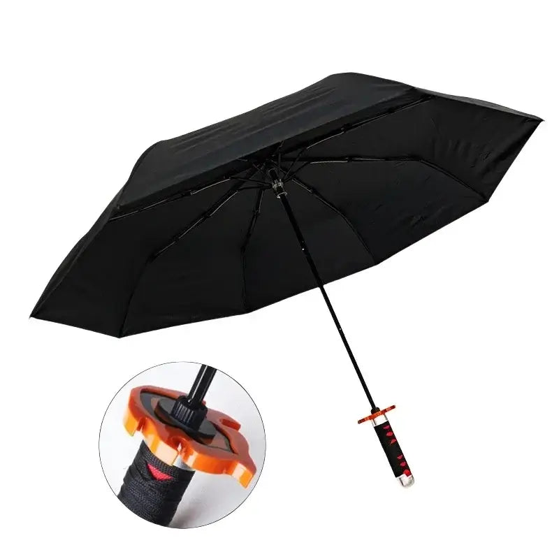 Tanjiro Katana Umbrella: Demon Slayer Long Handle UV Parasol