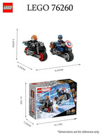 LEGO 76260 Super Heroes Marvel Black Widow and Captain America Touring Toy Blocks - LEGO76260