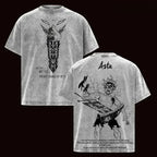 Asta Black Clover T-Shirt Vintage Washed Oversized Tee