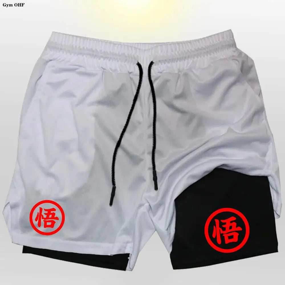 Dragon Ball Shorts: Power Up Your Workout! - White-Black-2 / XS