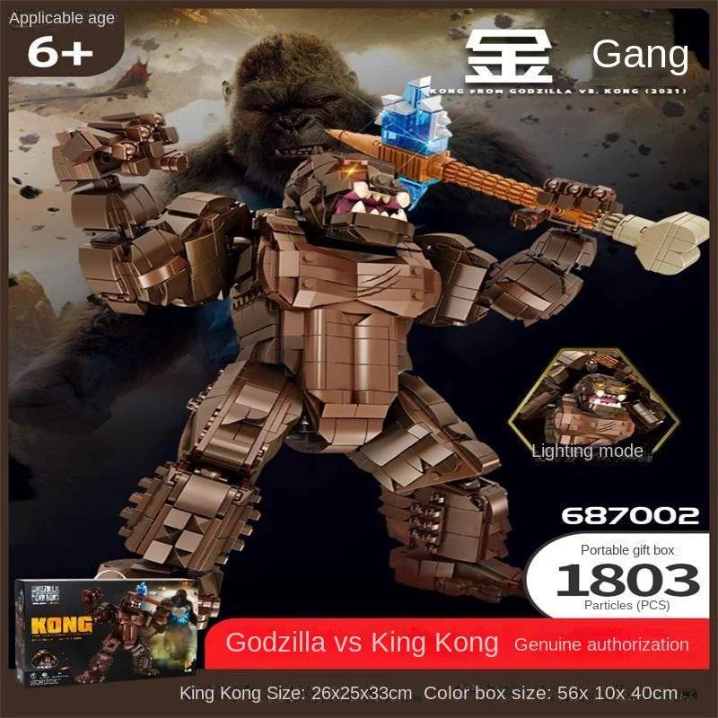 Assembling building blocks compatible with LEGO Godzilla vs. Kong, difficult assembly model, mechanical monster ornament toy - King Kong 1803pcs