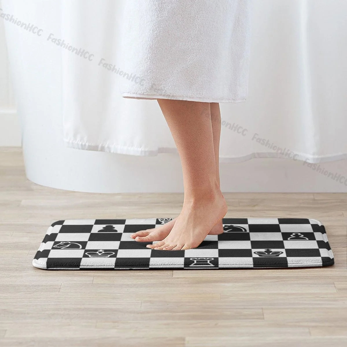 Tapis de salle de bain de bienvenue, paillasson d'échecs, de cuisine, d'extérieur, décoration de la maison