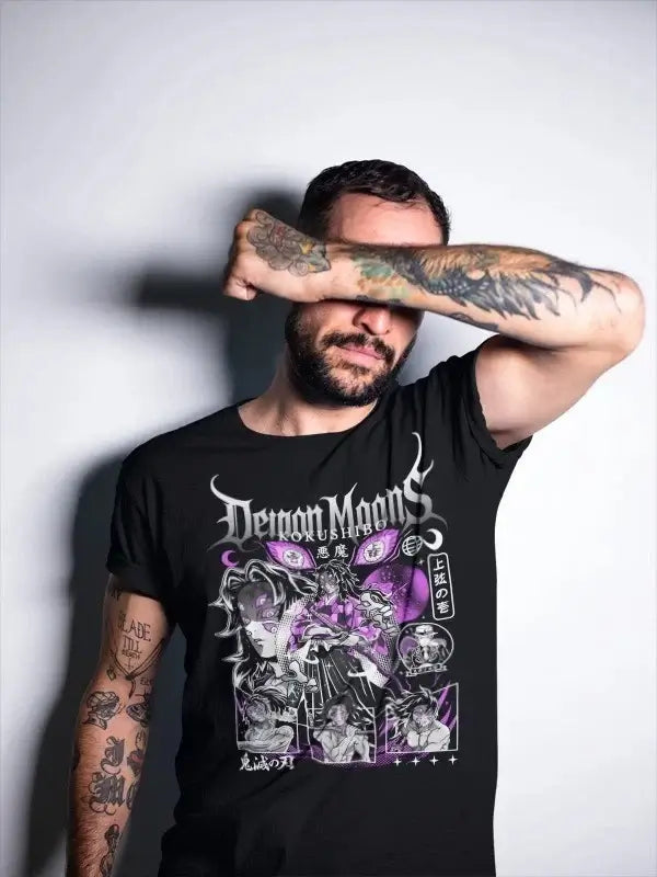 Kokushibo Solo Kimetsu no Yaiba Y2K Cotton T-Shirt